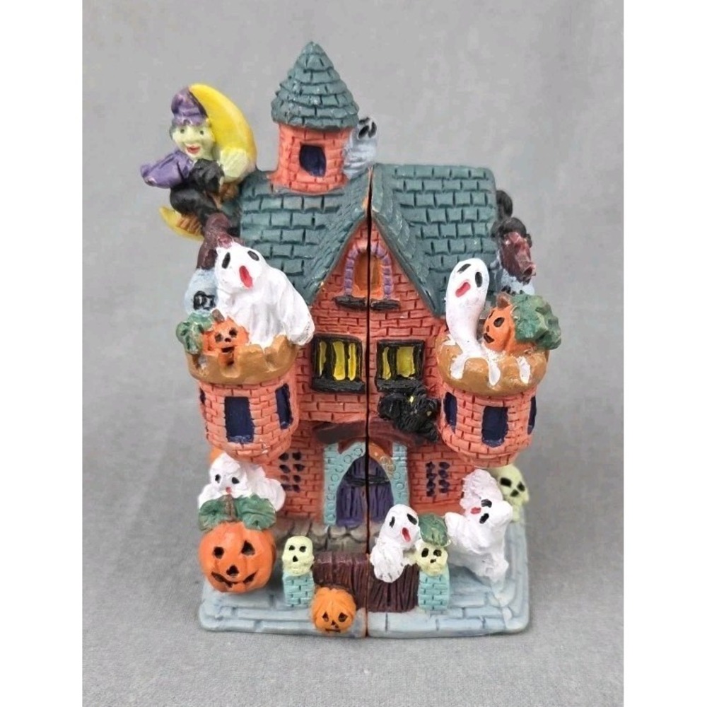 Vintage Resin Mini Haunted House Folding Halloween Decoration 3.5" Tall